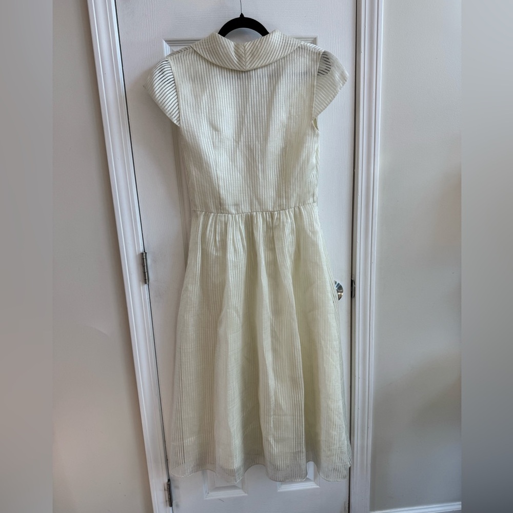 AIDAN MATTOX Cream A-Line Tea Length Dress Size 8 - Picture 3 of 5